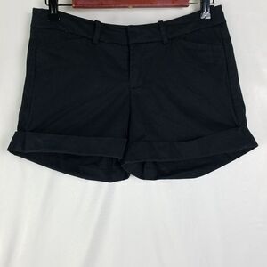 Mossimo Shorts Womens 2 Black Fit 3 Low Rise Cuffed‎ Chino Flat Front Pockets